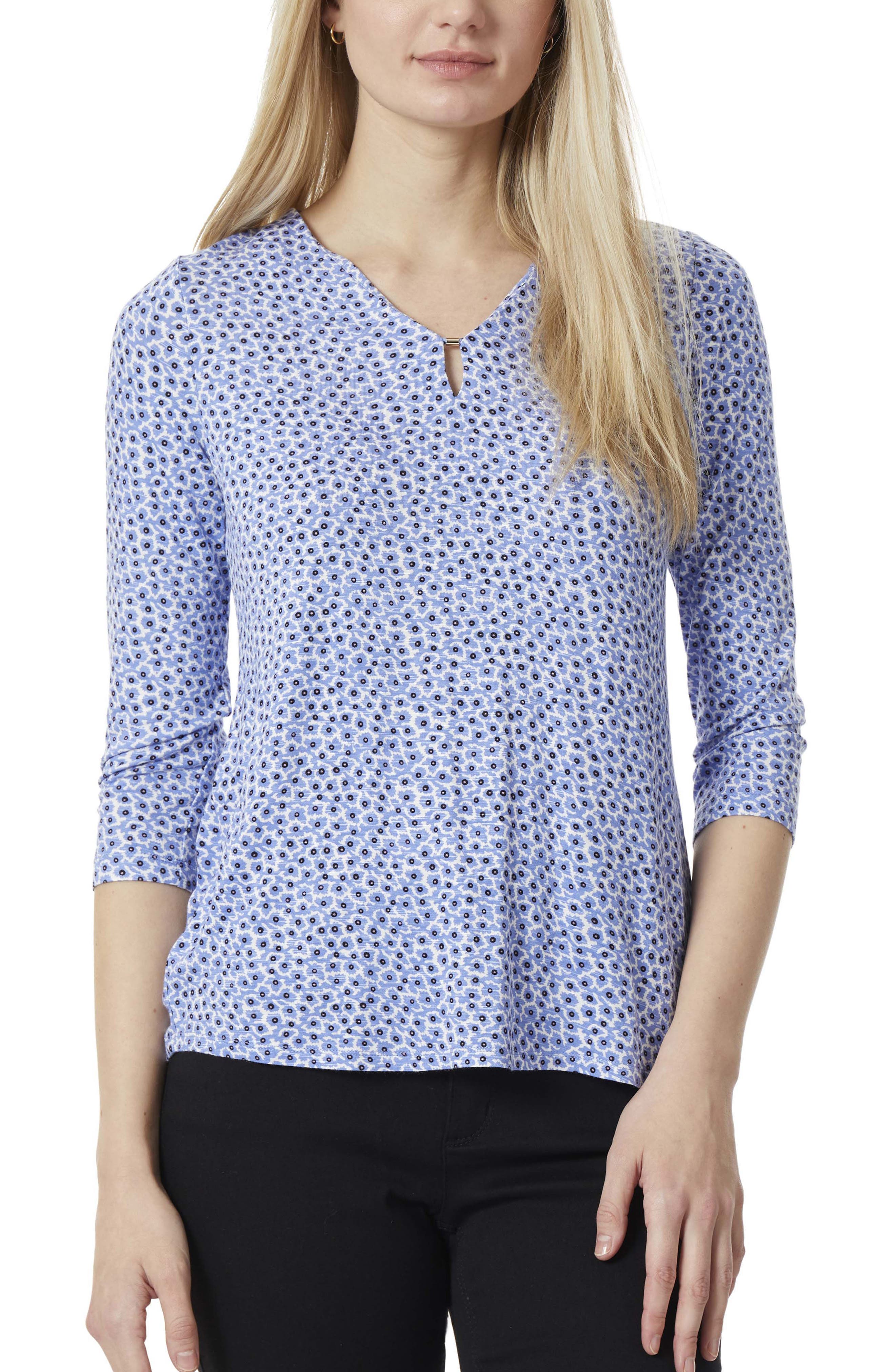 T-shirt Femme Jones New York - Taille M - Manches Trois Quarts - Col En V - Occasion En Très Bon état