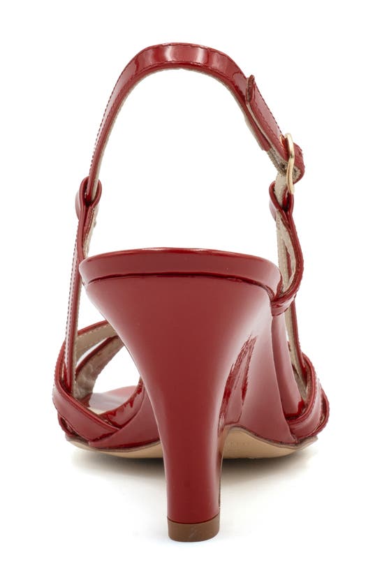 Amalfi By Rangoni Camogli Slingback Sandal In Red Patent - Platinum Buckle
