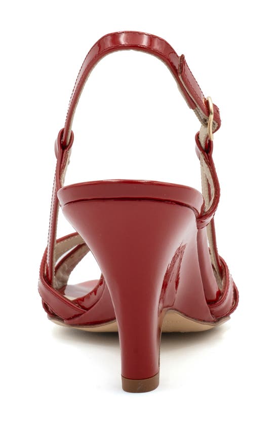 Shop Amalfi By Rangoni Camogli Slingback Sandal In Red Patent - Platinum Buckle