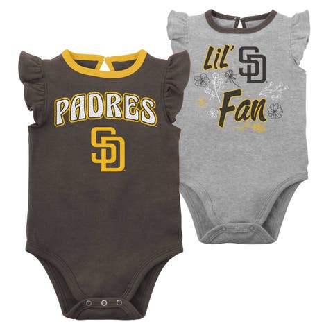 Infant Brown/Heather Gray San Diego Padres Little Fan Two-Pack Bodysuit Set