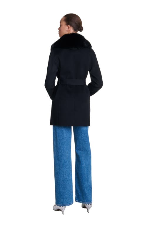 Maje Double-faced Mid-length Coat In Black