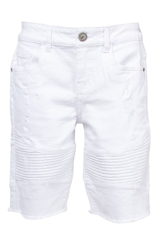 X-ray Xray Kids' Moto Distressed Denim Shorts In White