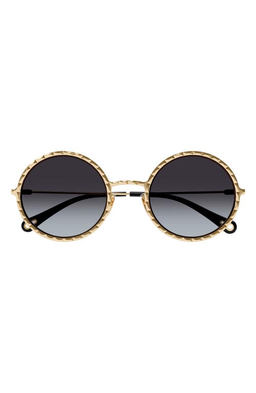 Chloé 53mm Gradient Round Sunglasses in Gold at Nordstrom