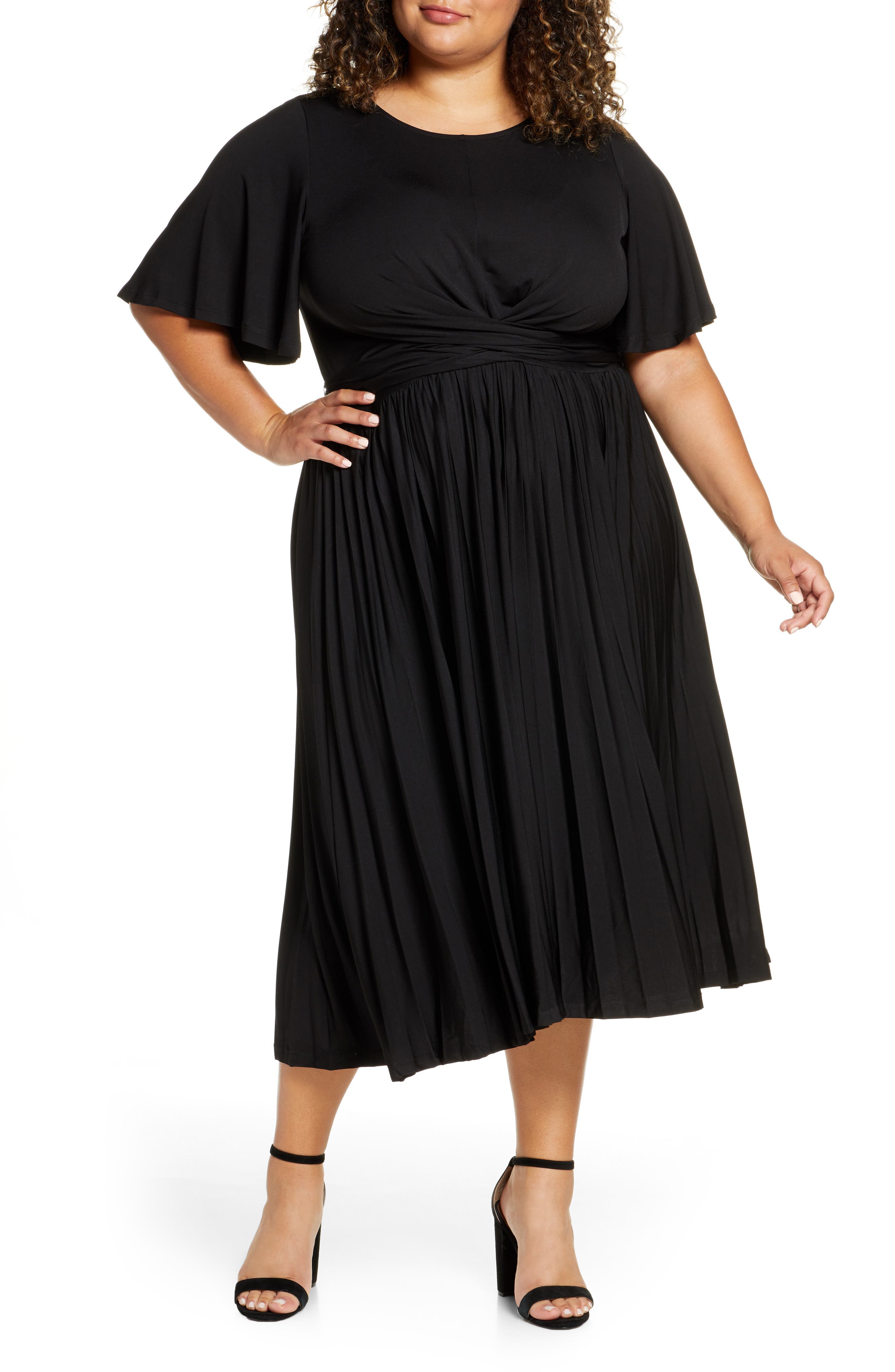 ELOQUII Wrap Waist Jersey Midi Dress (Plus Size) Nordstrom
