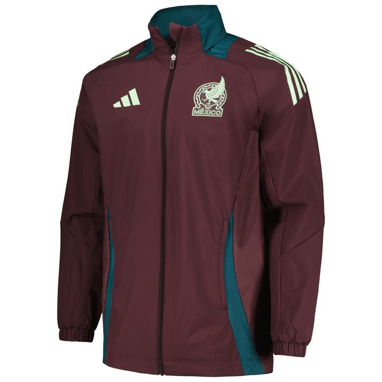 Shop Adidas Originals Adidas Burgundy Mexico National Team 2024 All-weather Raglan Hoodie Full-zip Jacket
