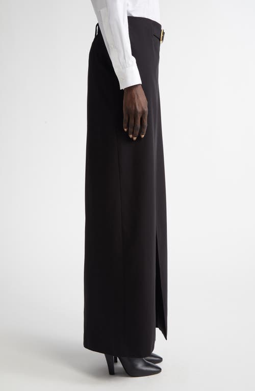 Shop Brandon Maxwell The Pierce Belted Cotton Crepe Maxi Skirt In Black