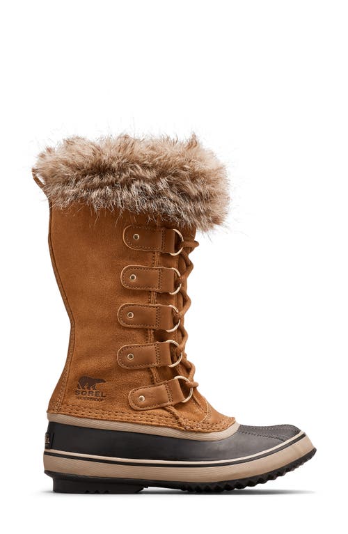 Sorel Joan Of Arctic Faux Fur Waterproof Snow Boot In Camel Brown/black