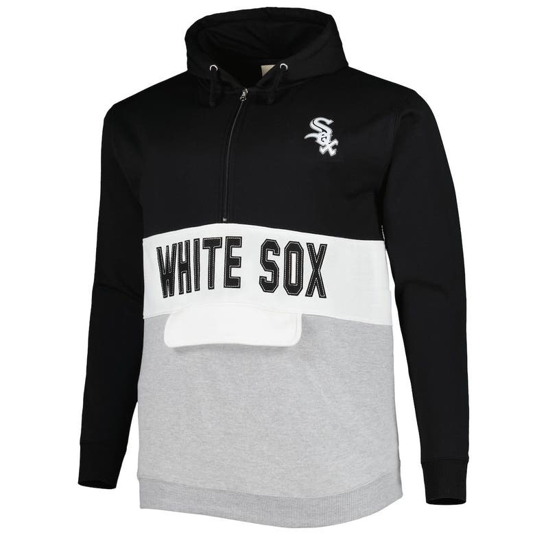 Profile Men's Black Chicago White Sox Fade Sublimated Fleece Big and Tall Pullover Hoodie