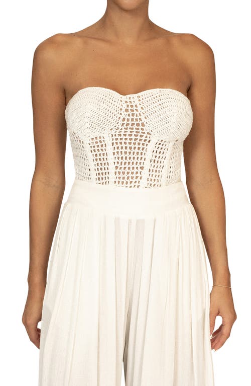 Shop Jluxlabel Want It All Open Stitch Strapless Bustier Top In White