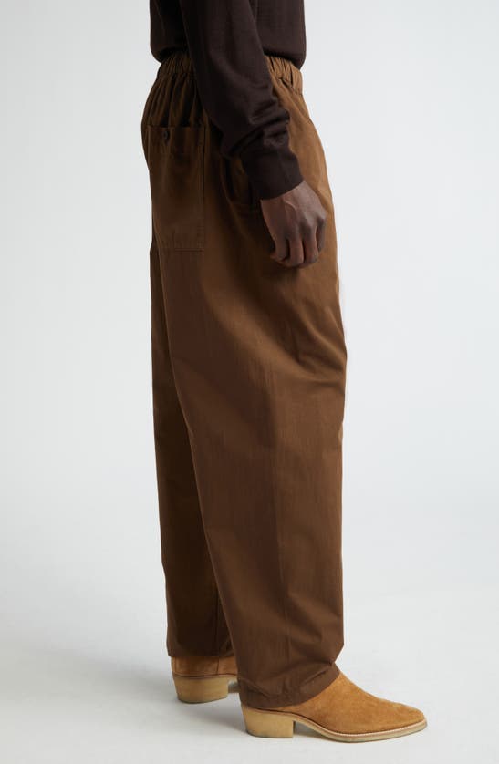 Shop Lemaire Relaxed Fit Garment Dyed Cotton Pants In Dark Tobacco