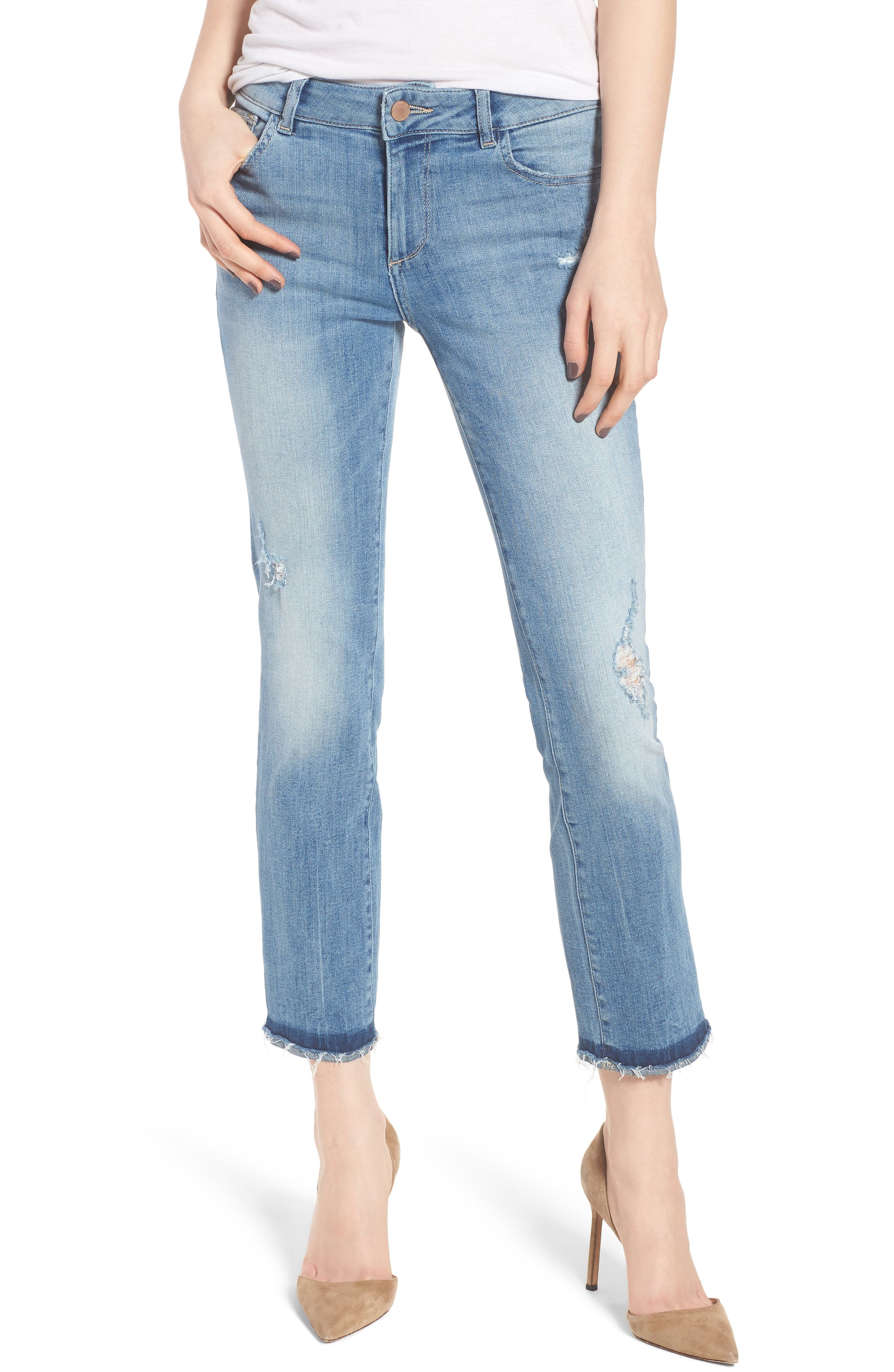 DL1961 Womens Mara Instasculpt Straight Ankle Jeans