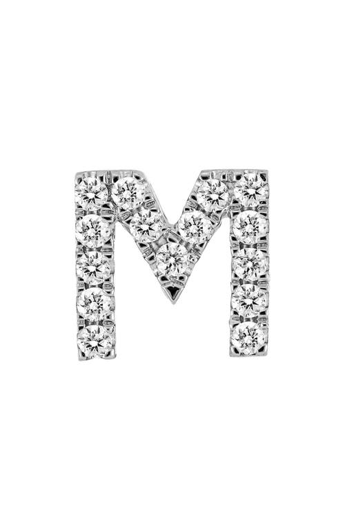 Bony Levy Single Initial Earring In White Gold/m