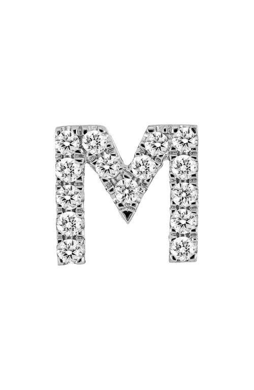 Bony Levy Single Initial Earring In White Gold/m