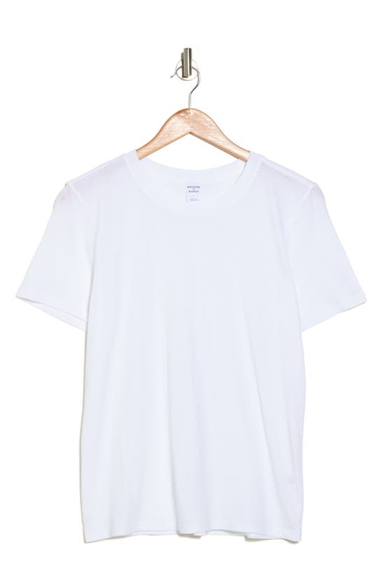 Shop Melrose And Market Washed Cotton Crewneck T-shirt In White
