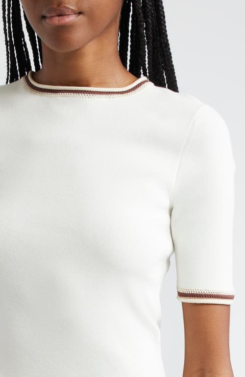 Shop A.l.c . Janie Crochet Trim T-shirt In Bone