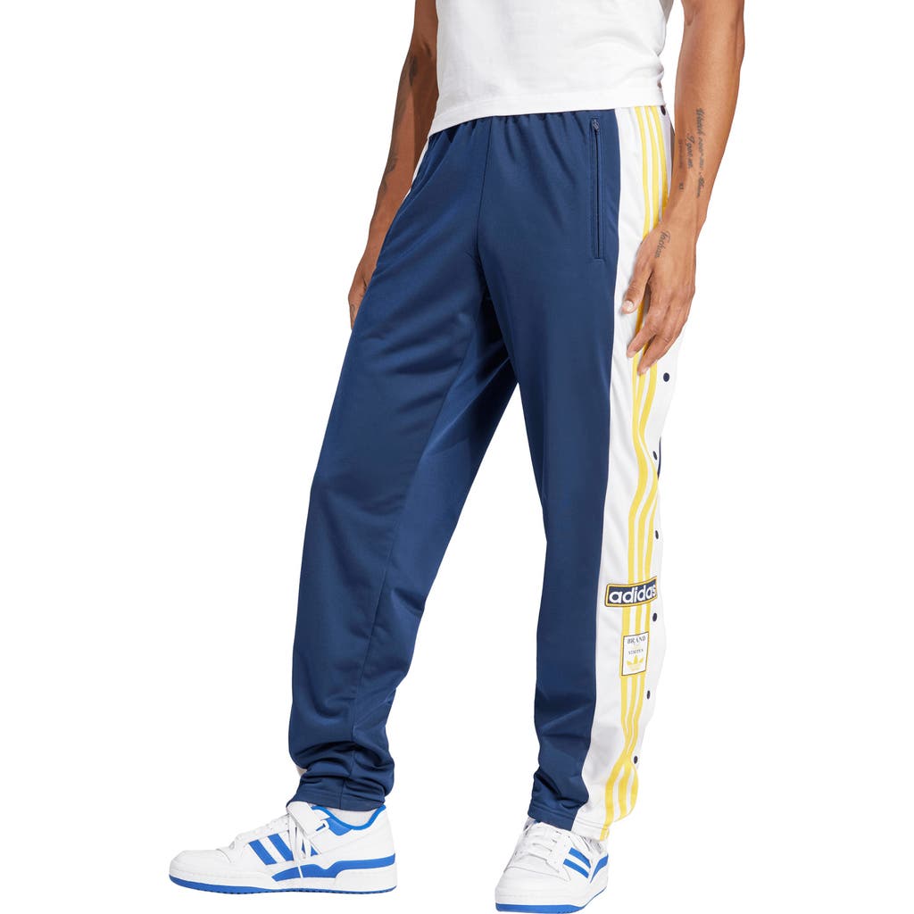 Adidas Originals Adidas Adicolor Classics Adibreak Recycled Polyester Track Pants In Night Indigo/bold Gold/white