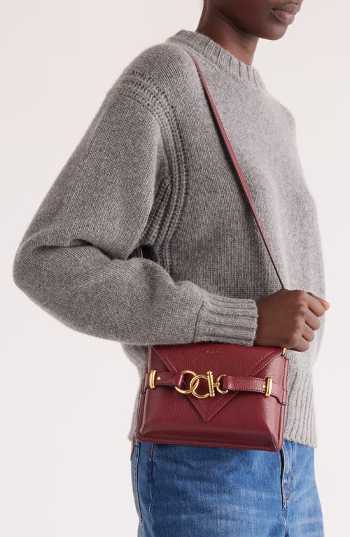 Shop Chloé Mini Cape Leather Crossbody Bag In Brunet Red 622