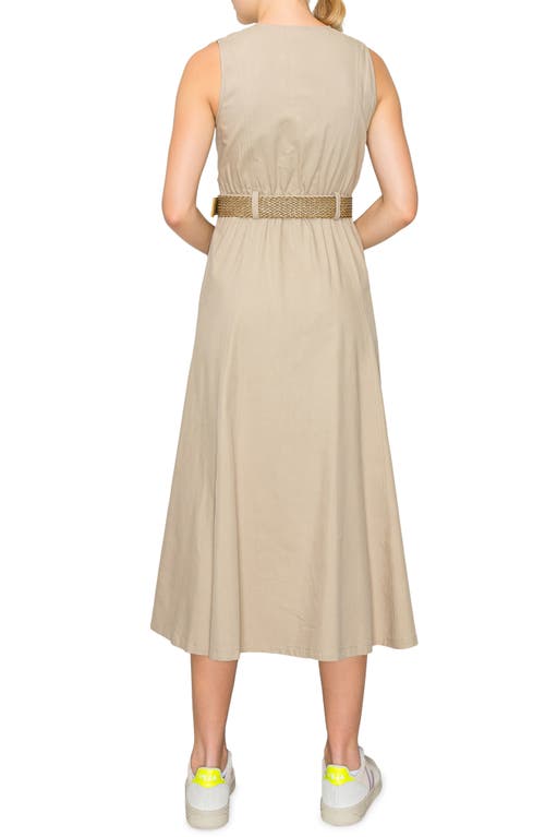 Shop Melloday Sleeveless A-line Dress In Khaki