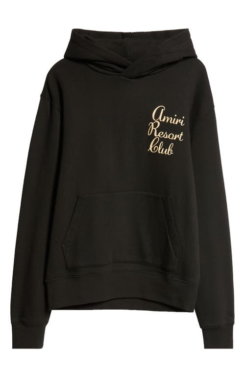 Shop Amiri Resort Club Logo Cotton Hoodie In Black