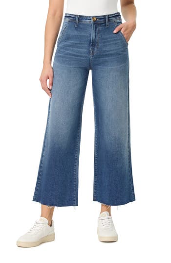 Kensie High Rise Wide Leg Denim Jeans In Blue