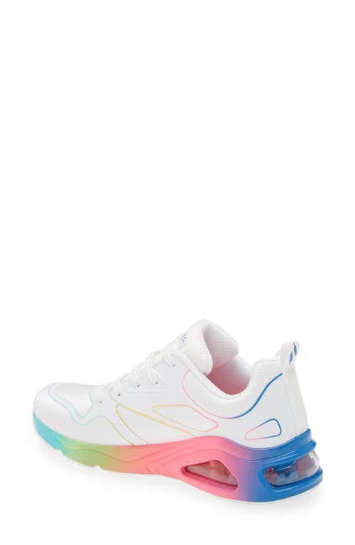 Shop Skechers Tres-air Uno Rainbow Roads Sneaker In White/multi