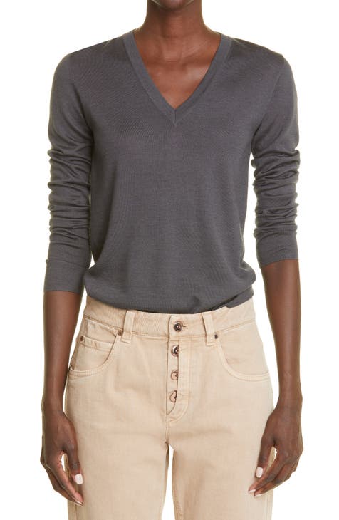 海外最新 BRUNELLO CUCINELLI カシミヤ混 薄手 ニット トップス(50 店にて先行発売 BRUNELLO CUCINELLI カシミヤ混 薄手 ニット トップス(50) ニット/セーター