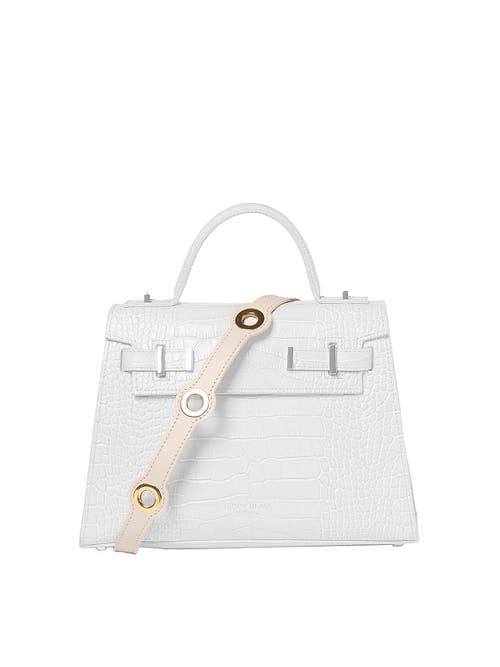 Shop Teddy Blake Eyelet Leather Strap In Cream