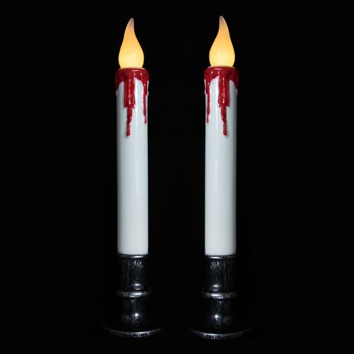 Northlight Led With Timer Dripping Blood Halloween Taper Candles In White