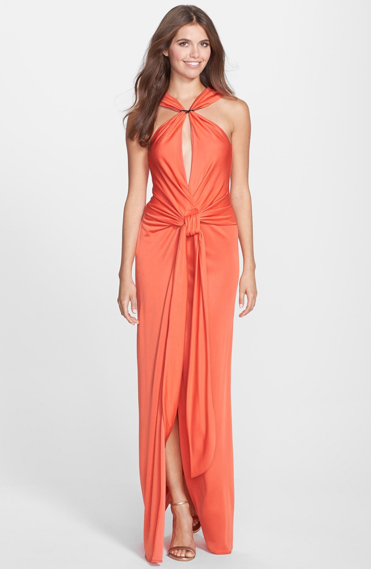 Halston Heritage Plunging Jersey Gown Nordstrom