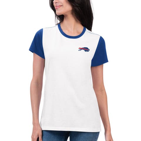 Women's Fanatics Branded Royal/Red Buffalo Bills Blitz & Glam Lace-Up V-Neck Jersey T-Shirt