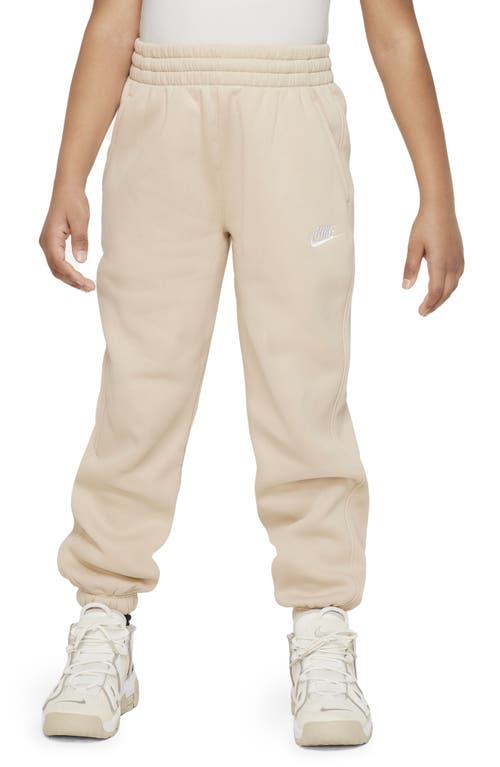 Shop Nike Kids' Sportswear Club Fleece Sweatpants In Sanddrift/white