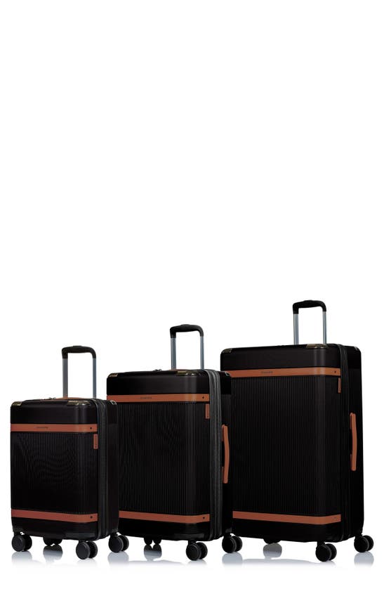 Champs Vintage Air 3-piece Luggage Set In Black