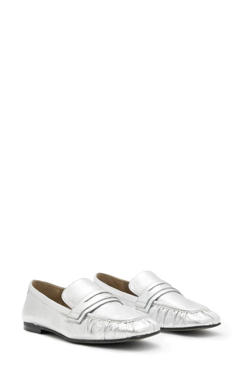 AllSaints Sapphire Penny Loafer Metallic Silver at Nordstrom,