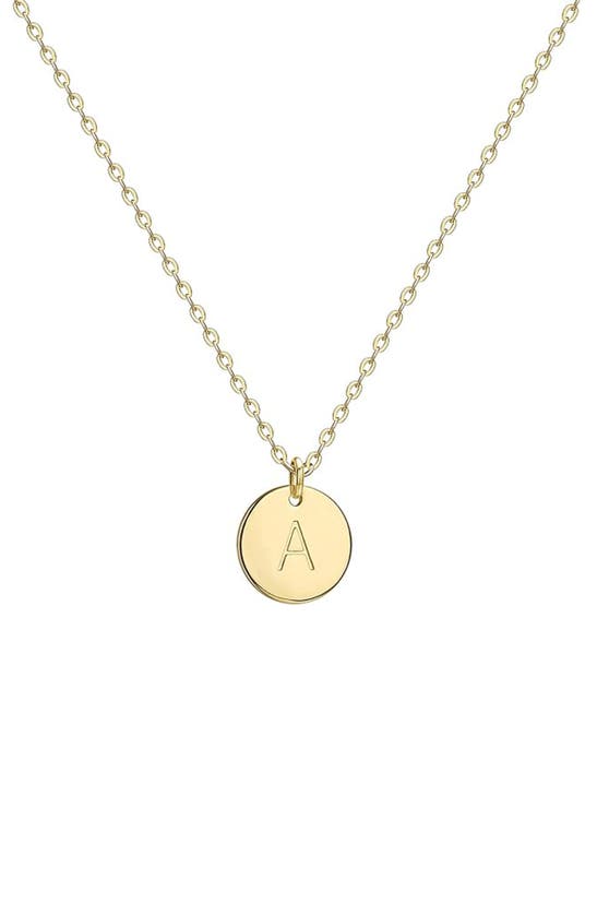 House Of Frosted 'a' Initial Pendant Necklace In Gold