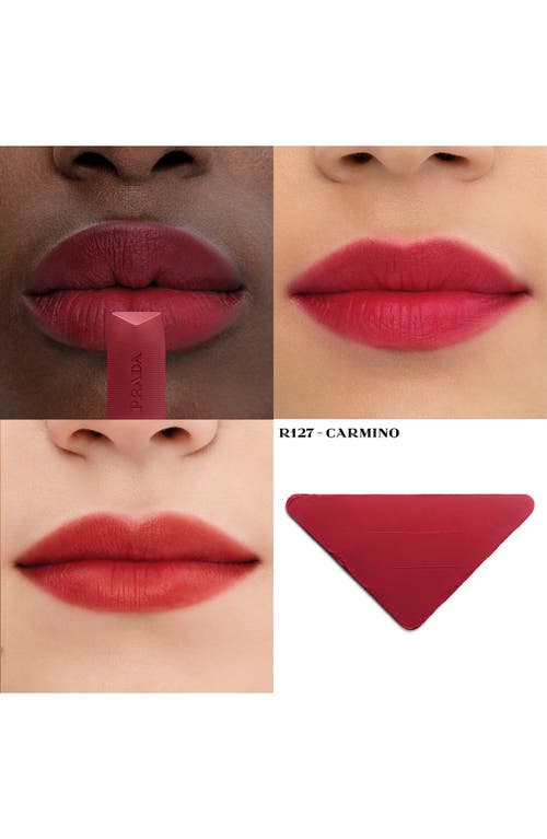 Shop Prada Monochrome Soft Matte Refillable Lipstick In R127 Carmino - Warm Red