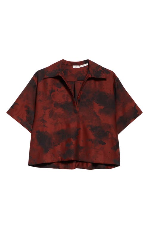 Shop Bite Studios Wool Jacquard Crop Top In Red/black