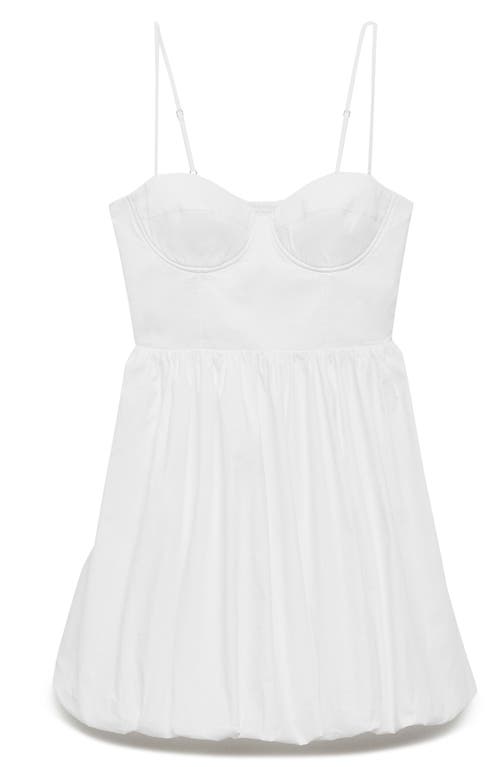 Mango Short Flared Dress White In White