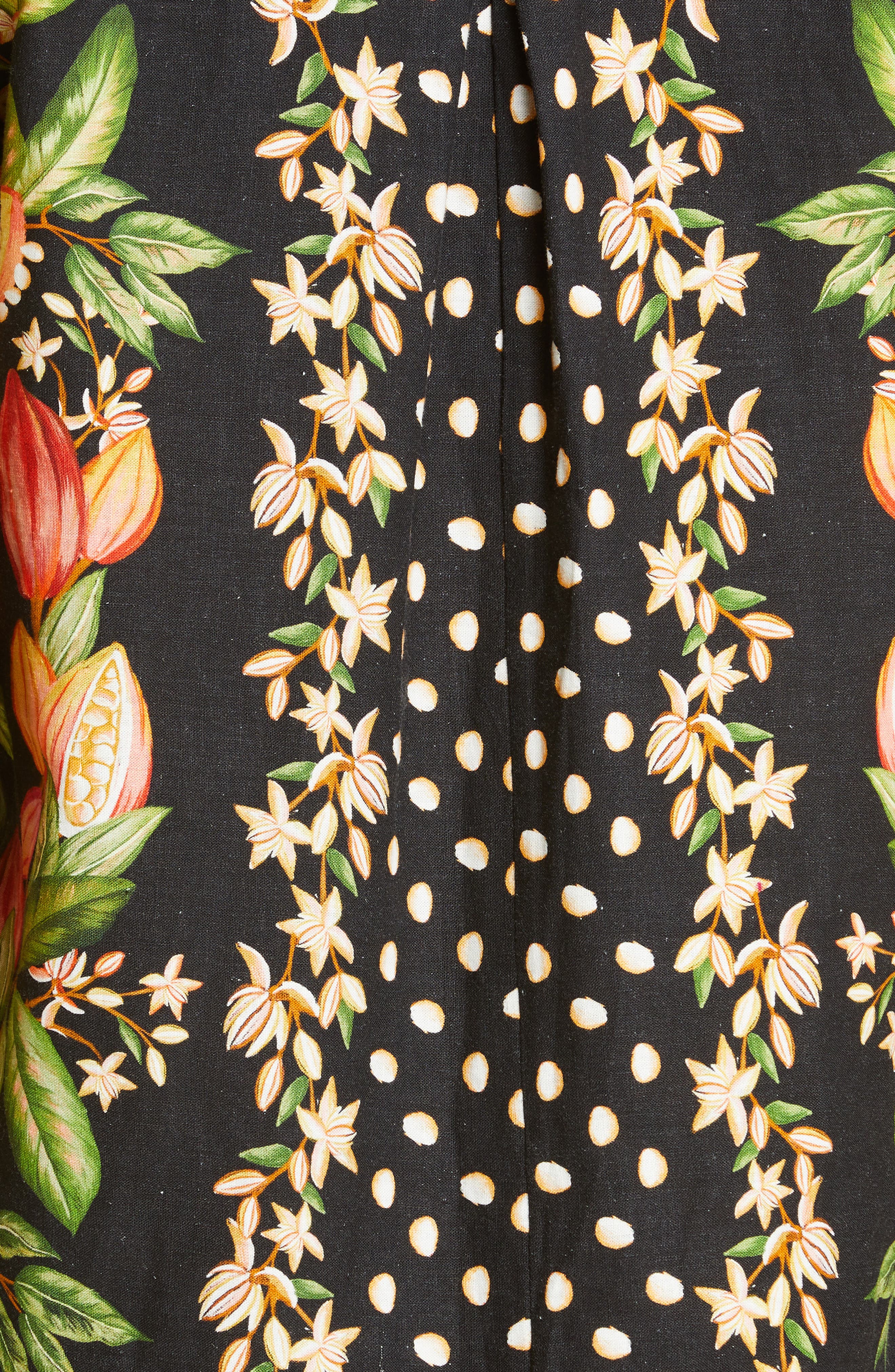 FARM RIO Cocoa Paradise Linen Blend Blouse, Main, color, BLACK