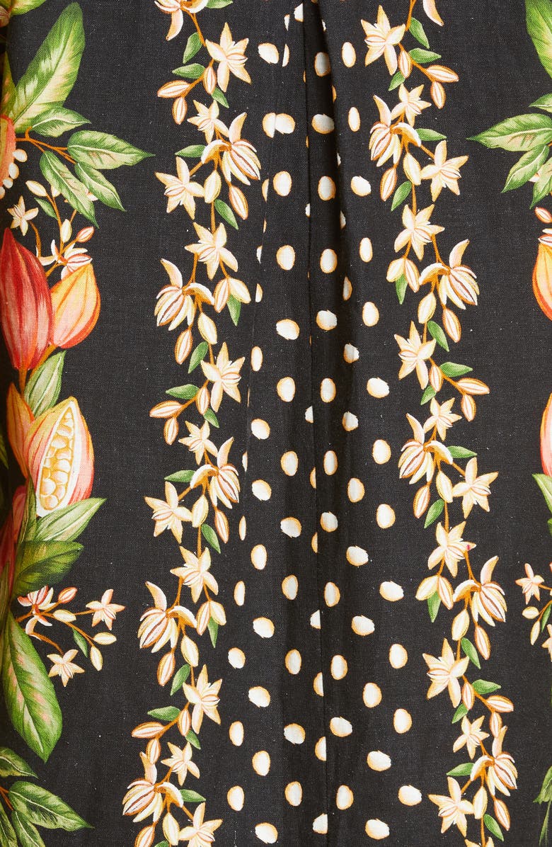 FARM RIO Cocoa Paradise Linen Blend Blouse, Main, color, BLACK