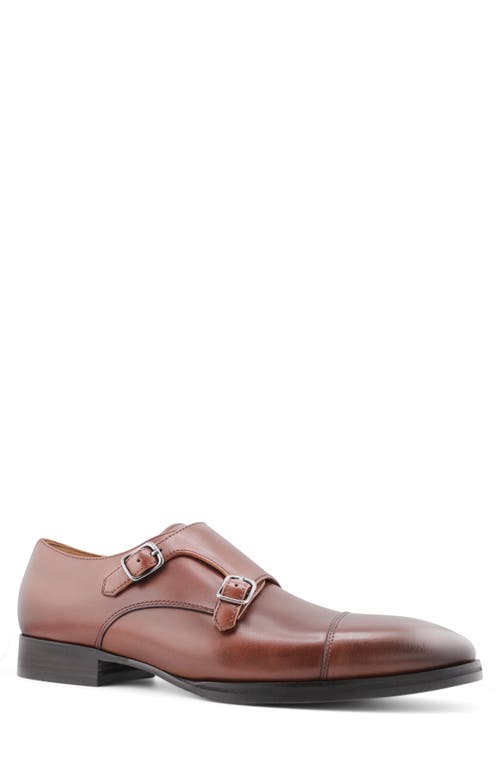 Gordon Rush Brayden Double Monk Strap Shoe In Brandy