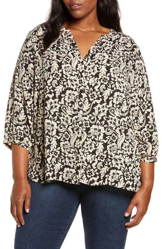 Nydj Semisheer Pintuck Blouse In Richland Tapestry