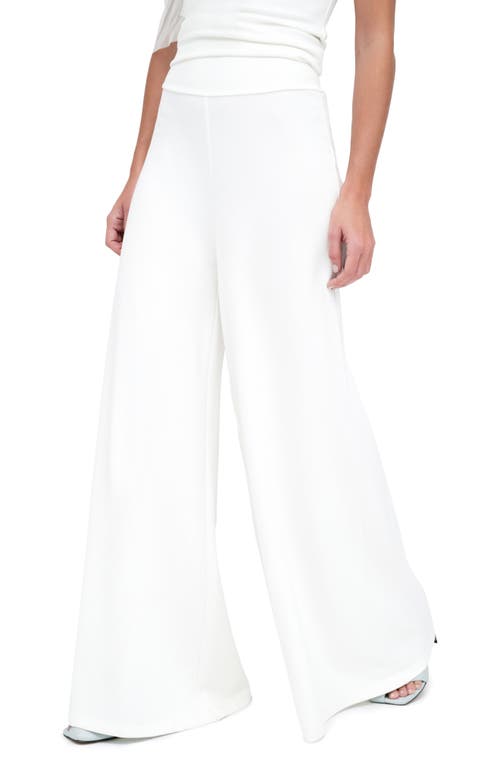 Shop Marcella Georgia Ponte Wide Leg Pants In Off White