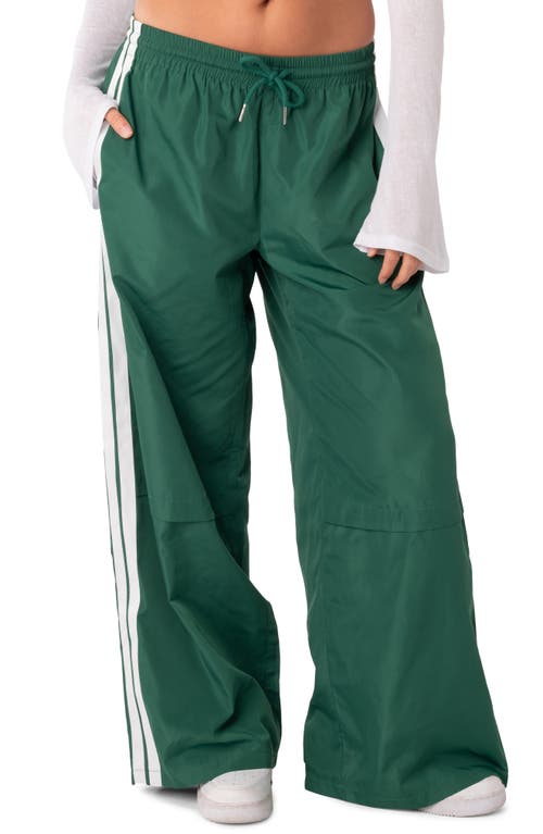 EDIKTED Fauna Nylon Track Pants Green at Nordstrom,