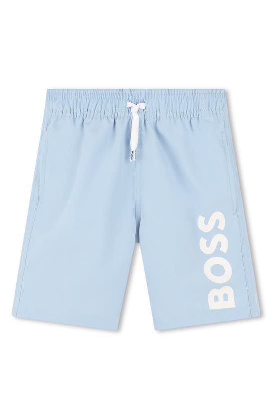 Shop Bosswear Boss Kidswear Kids' Swim Trunks In 783-pale Blue