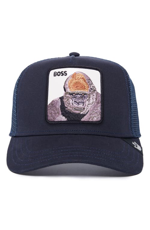 Goorin Bros . The Boss Gorilla Patch Snapback Trucker Hat In Navy