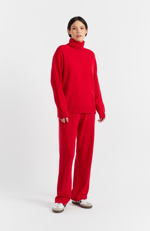 Shop Chinti & Parker Relaxed Roll Neck Wool & Cashmere Sweater In Velvet Red