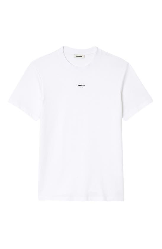 Shop Sandro Logo Cotton T-shirt In White