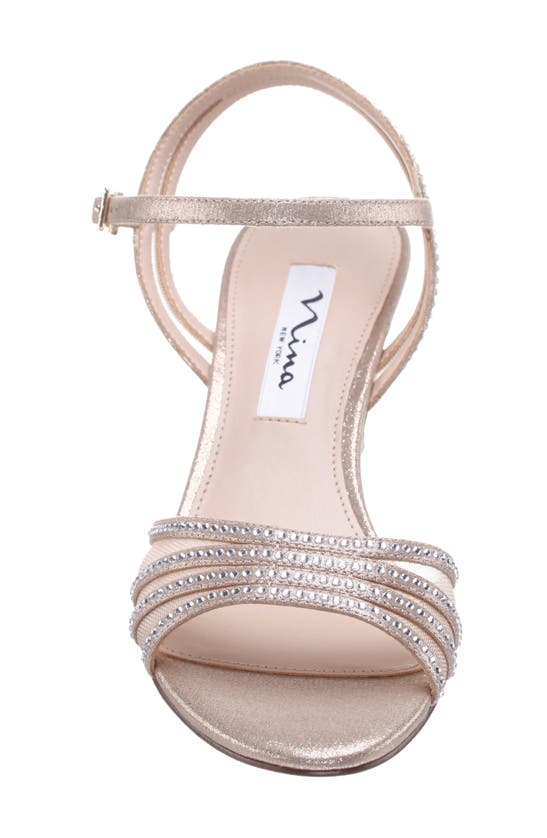 Shop Nina Nathyn Crystal Embellished Sandal In Gold/taupe