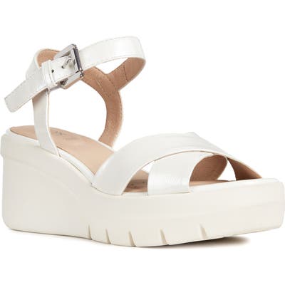 Geox Torrence Platform Sandal, White