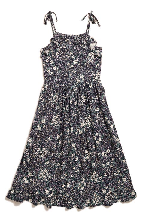 Kids' Floral Ruffle Tie Strap Sundress (Big Kid)